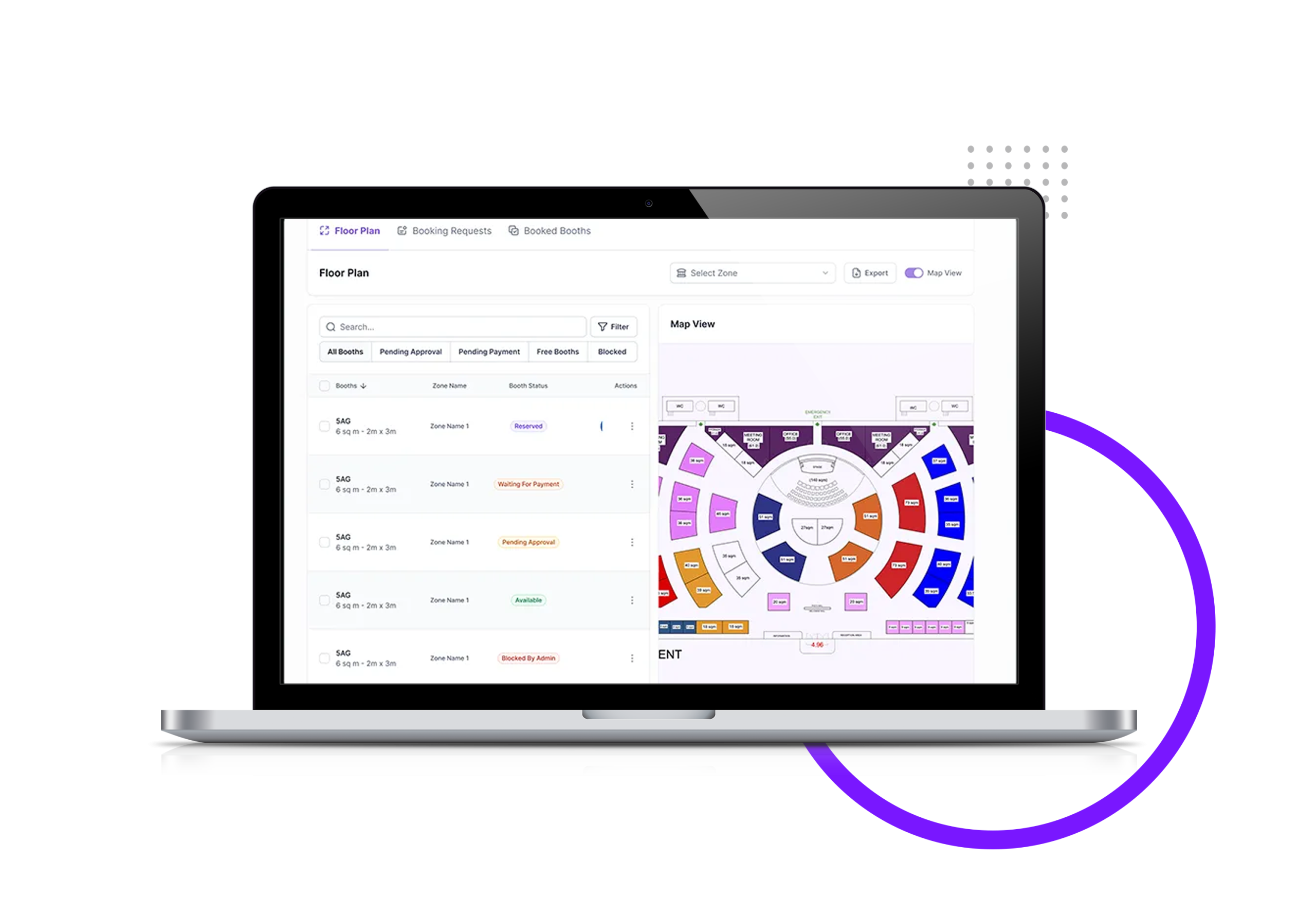 booth booking system in floor plan management software